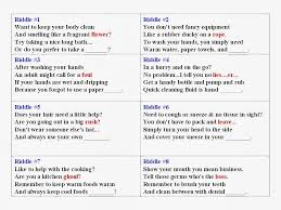 Hygiene Scavenger Hunt With Rhyming Clues Hygiene Can Be A Rather Bland Topic But Thinking Out Scavenger Hunt Clues Scavenger Hunt Riddles Treasure Hunt Clues