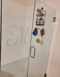 Shower Door Monogram Decal Personalized