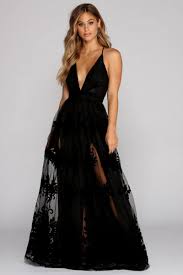 Morgan Formal Flocked Velvet Dress In 2020 Pretty Prom Dresses Black Ball Gown Boho Dress Formal