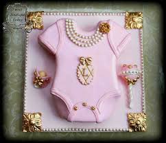Pink Onsie Cake Fit For A Princess Princess Baby Shower Cake Onesie Baby Shower Cake Baby Shower Cakes Girl