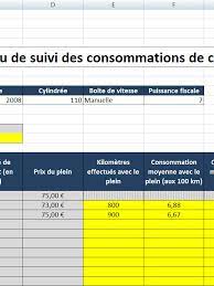 Feuille De Calcul Suivi De Consommation Carburant