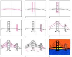 3d suspension bridge drawing in autocad 3d. How To Draw The Golden Gate Bridge Art Projects For Kids