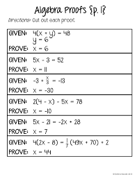 A Blog About Free Resources For The Secondary Math Classroom Algebraic Proof Letter Worksheets For Preschool Algebra