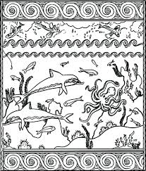 The Dolphins fresco – We are what makes us human – free coloring sheets