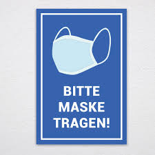 Wir machen masken für medizinisches fachpersonal. Schild Bitte Maske Tragen Coronavirus Covid 19 Manschin Laserdesign