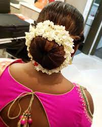 The Classic Bun With My Absolute Favourite Jasmine Flowers Get In Touch With Me 9 Big Bun Hair Bun Hairstyles Pretty Hairstyles