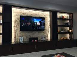 Modern Pop Wall Niches Designs Ideas With Lighting For Wall Decoration 2019 Basement Living Rooms Basement Design Tv Wall Decor