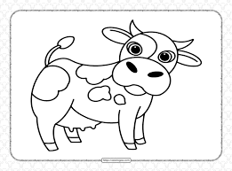 Farms and ranches can use this printable coloring page for fun activities about cows. Free Printable Cute Cow Coloring Pages