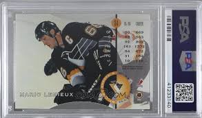 Lemieux had to deal with his share of adversity during his career, which included a few nagging injuries. 1996 97 Leaf Base Press Proof 84 Mario Lemieux Psa 9 Mint