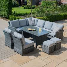 Corner patio table and chairs. Maze Rattan Extending Kingston Corner Dining Set Garden Furniture From Garden Chic Uk