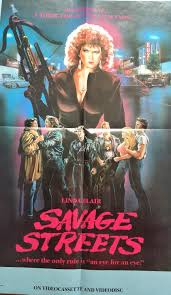 Savage Streets ~ Linda Blair Poster/VHS Box Hanger! Authentic Vintage 1985!Savage  Streets~Linda Blair VestronVideo Poster!Never Used!24x36