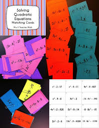 Solving Quadratic Equations Matching Cards Quadratics Quadratic Equation Algebra Fun