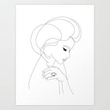 Graceful Profile Line Art Art Print By Tanya Gendert X Small Line Art Art Art Prints