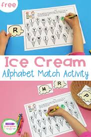 Try to match the colour at the left bottom with the left top colour. Ice Cream Alphabet Matching Game The Kindergarten Connection