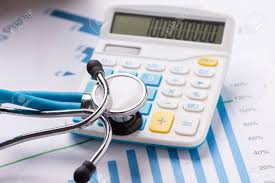 Medical Practice Financial Analysis Charts With Stethoscope And