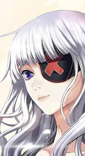 kana (leviathan), leviathan (gyeong-tak lee), black top, highres, 1girl,  brown pants, brown sleeves, closed mouth, grey eyes, long hair, pants,  patch, smile, topless female, very long hair, white hair - Image View - |