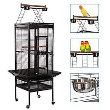Bird Cage On Wheels For Sale Vecela Bird Cage Wrought Iron Flight Cage Parrot Cage 53 61 68inch Large Bird Cage Rolling Trolley Metal Wheels Viveiros Para Passaros Passaros