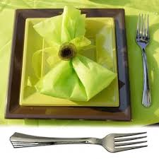 Couvert Jetable Fourchette Plastique Imitation Inox X50