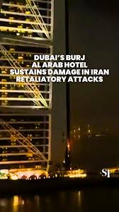 Retaliatory attacks from Iran damaged Dubai International Airport, injuring  4 people, and caused a minor fire at the Burj Al Arab hotel from debris of  an intercepted drone., Link in bio ...