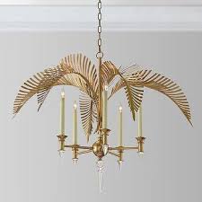 Gold palm leaf ceiling light. Gold Palm Frond Chandelier Products Bookmarks Design Inspiration And Ideas