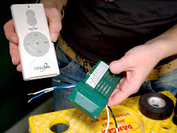 There is a remote inside the inner working of the fan, which responds to a remote control. How To Replace A Light Fixture With A Ceiling Fan How Tos Diy