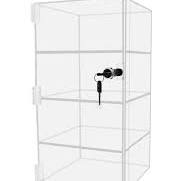 Amazon.com: Marketing Holders Acrylic Locking Vertical Cabinet with Keys 8"  x 8" x 16" Clear Tall Countertop Locker One Piece No Assembly with ...