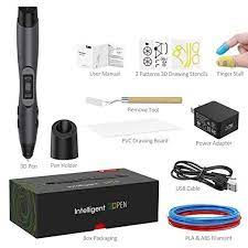 Tecboss 3d Pen W Pla Filament Refills Professional 3d Printing Pen With Oled Display Usb Charging Temperature Control 8 Speed P 3d Pen Drawing Stencils Pen