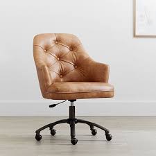 Faux Leather Cognac Tufted Swivel Swivel Desk Chair Cheap Office Chairs Tufted Desk Chair Cheap Dining Room Chairs