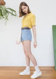 Essaycuffed Denim Shorts Mixxmix High Waisted Shorts Outfit Korean Casual Outfits Girls Fashion Clothes