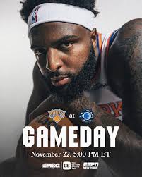 LET'S GO NEW YORK KNICKS 💙🧡 信致せ at MAGIC GAMEDAY November 22. 22, 5:00MET  5:00 PM ET MSG GS SPORT THE БоТНАМ БоТнАм APP APP ESPT NEW YORK