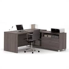 Make your ultimate work hub with the smartdesk. Bestar Pro Linea L Shape Desk In Bark Grey 120863 47