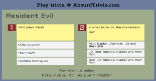 Resident evil 3 is testament to th. Trivia Quiz Resident Evil