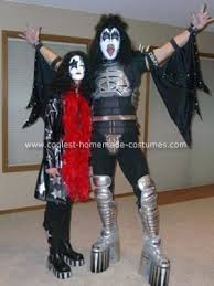 The heels are approximately 7 tall and the platform is approximately 5 tall. Coolest Homemade Gene Simmons And Paul Stanley Of Kiss Costumes Kiss Costumes Gene Simmons Couple Halloween Costumes