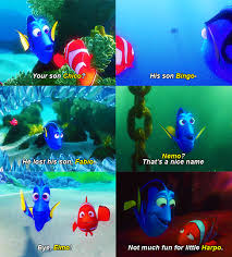 Chico Bingo Fabio Elmo Harpo Nemo Thats A Nice Name Haha Finding Nemo Disney Fun Cool Names Finding Nemo