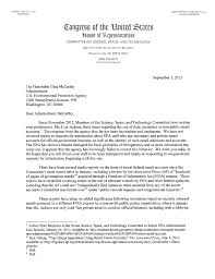 Chairman Smith And Chairman Broun Letter To Epa Administrator Mccarthy Re Private Email Accounts September 5 2013 Committee On Science Space And Technology