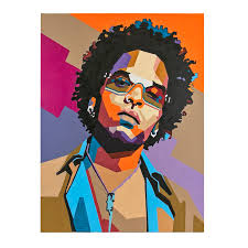 ERIC MCDONOUGH “Lenny Kravitz” Original Mixed Media
