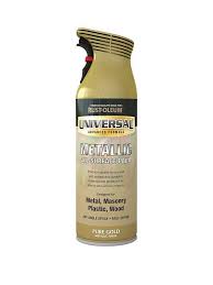 Sourcing guide for paint for metal surfaces: Rust Oleum Metallic Pure Gold Universal Metal And All Surface Paint 400ml Very Co Uk