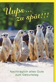 Kein problem, hier gibt es die besten nachträglichen geburtstagswünsche ? Karte Geburtstag Motiv Nachtraglich Erdmannchen Geburtstagskarten Kartensortiment Pbs4all De Schreibwaren Geschenke Buroeinrichtung