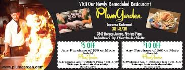 Plum Garden Pittsford Ny Japanese Restaurant 5 Off 10 Off Lunch Dinner Food Coupon Rochester Ny Best Japanese Restaurant Plum Garden Bbq Dinner