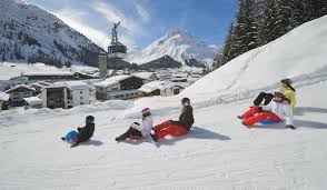 Lech am arlberg is a mountain village and an exclusive ski resort in the bludenz district in the westernmost austrian state of vorarlberg, on the banks of the river lech. Sledging Toboggan Run In Oberlech Lech Am Arlberg