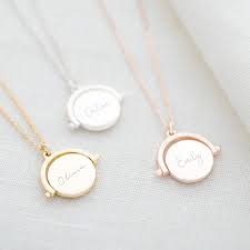 Round Spinner Personalised Name Necklace