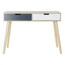 Eine schublade und eine kleiner schrank mit. Schreibtisch Dkd Home Decor Weiss Paulonia Holz Holz Mdf Dunkelgrau 100 X 50 X 74 Cm