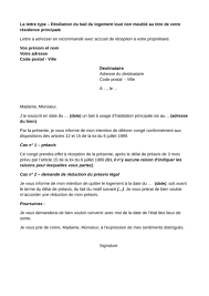 Les relations avec le locataire. Location Resiliation Du Bail Du Logement Loue Non Meuble Au Titre De Votre Residence Principale Lettre Type Ufc Que Choisir