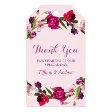 Pretty Pink Rose Wedding Thank You Gift Tag Floral Gifts Flower Flowers Gift Ideas Pink Roses Wedding Wedding Gift Tags Wedding Favor Tags