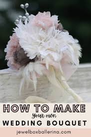 The night before you plan to make the bouquets, use your pruners and snips to cut an inch off the bottom of all the flowers and freshen the water in. How To Make A Wedding Bouquet With Handmade Fabric Flowers And Feather Flowers Tutorial Jewel Box Ballerina