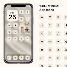 Ios 14 Minimal Icons Cream Minimalist Icon Pack Apple Modern Etsy Minimalist Icons App Icon Icon