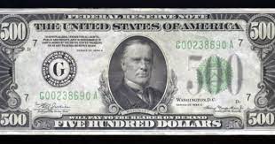 1934 500 Dollar Bill Dollar Note Dollar Bill Five Hundred Dollar Bill