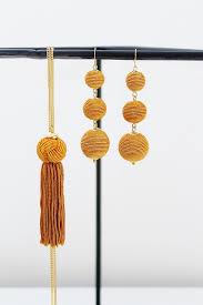 50th Birthday Present Ideas For Her Nz Stella Gemma Jewellery Mustard Tassels Necklaces Earrings Fashion Gifts Inspirational Gifts Fashion Accessories Jewelry