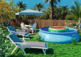 Jardim Grande Com Piscina Inflavel Moveis Para Jardim Piscina Inflavel Decoracao