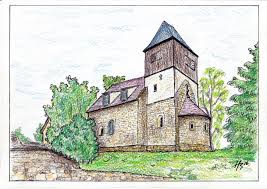 Die bautätigkeit nahm fahrt auf und bis 1962 entstanden 150 wohnungen in hohenmölsen und granschütz. Hohenmolsen Kirche In Keutschen Gez Helmut Bisovski Buntstifte Zeichnungen Kirchen
